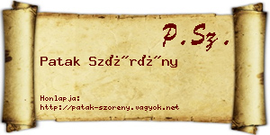 Patak Szörény névjegykártya
